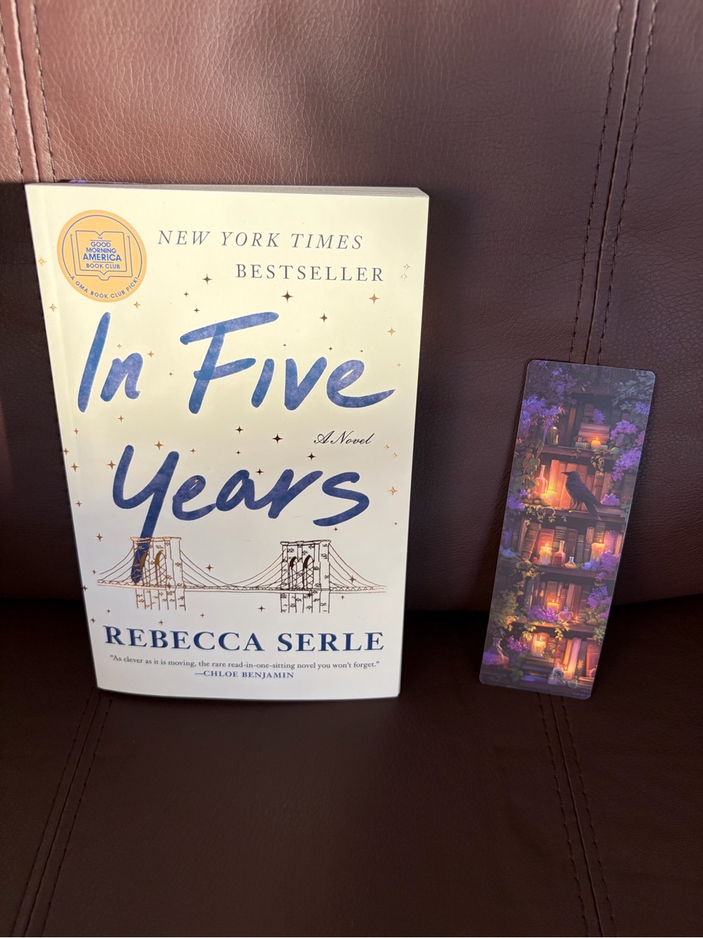 In Five Years book and bookmark